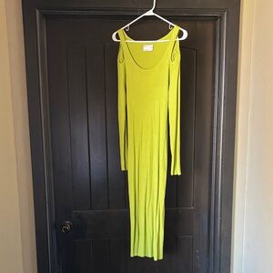 ASOS Lime Green Ribbed Knit Dress